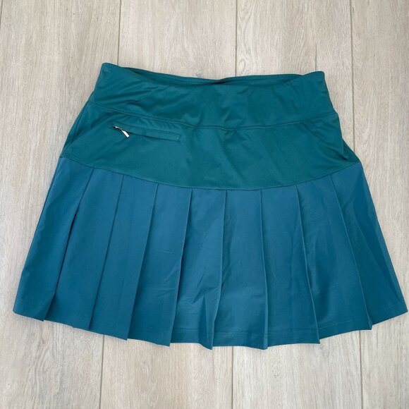 GG BLUE Womens XL Luxe Sport Pleated Golf Skort Zip Pockets Pull On Stretch - Picture 1 of 10